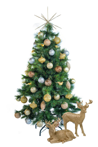 Hire a tabletop Metallic decorated Christmas tree for tabletops, receptions desks. Coordinates beautifully with professionally decorated Christmas trees.