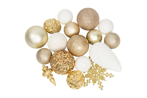 'Frosted Gold' Christmas Decorations Package for Christmas Tree - Hire