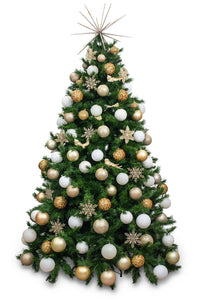 'Frosted Gold' artificial decorated Christmas Tree - Hire