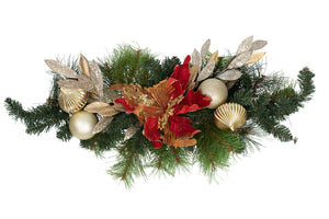 Pine decorated Christmas table centrepiece for hire in Melbourne