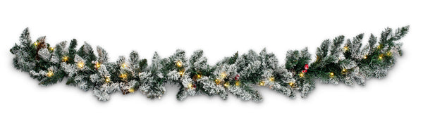 Flocked Christmas Garland Hire
