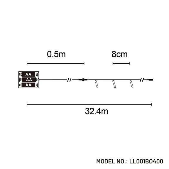 Warm White LED Battery Operated Lights (400 lights) - Buy