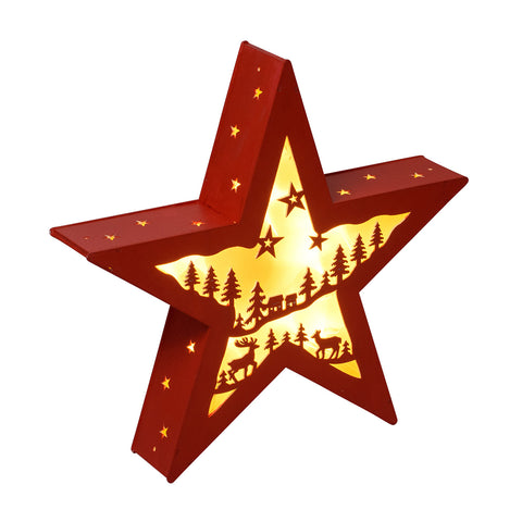 Red Star tabletop decoration for hire in Melbourne from The Happy Christmas Company