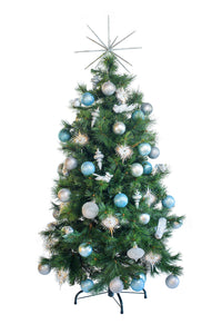 Hire a tabletop Winter Wonderland Christmas tree for tabletops, receptions desks. Coordinates beautifully with professionally decorated Christmas trees.